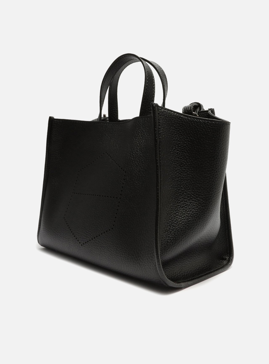Bolsa Tote Preta Grande Logo Perfurado