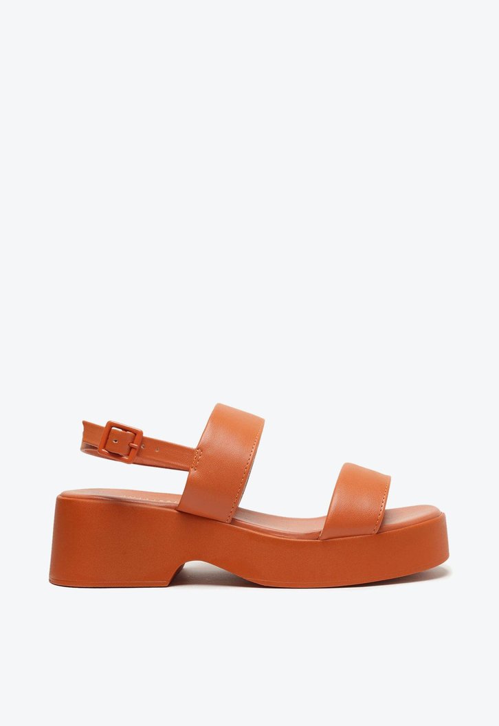 Sandália Flatform Laranja Anacapri Mirella Duas Tiras