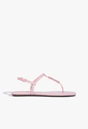 Sandália Rasteira Crystal Schutz Logo Rosa