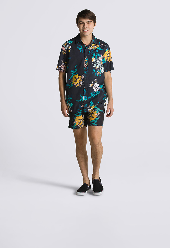 Camisa Kessel Ss Crooked Floral Black