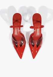Scarpin Mule Schutz Salto Mid Vinil Vermelho | ZZ MALL Scarpin Mule Schutz Salto Mid Vinil Vermelho | ZZ MALL