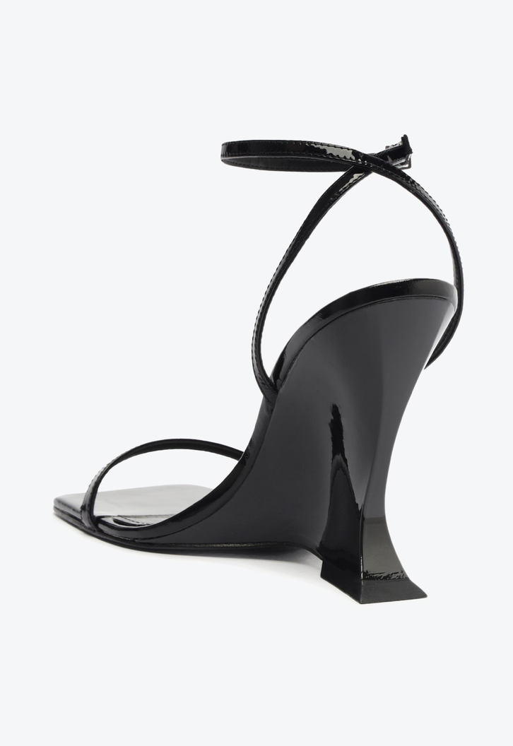 Sandália Salto Alto Vinil Preto