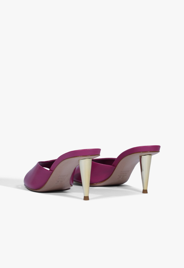 Mule couro rosa