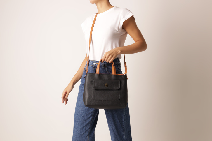 Bolsa Tote Preta Anacapri Classy Pequena