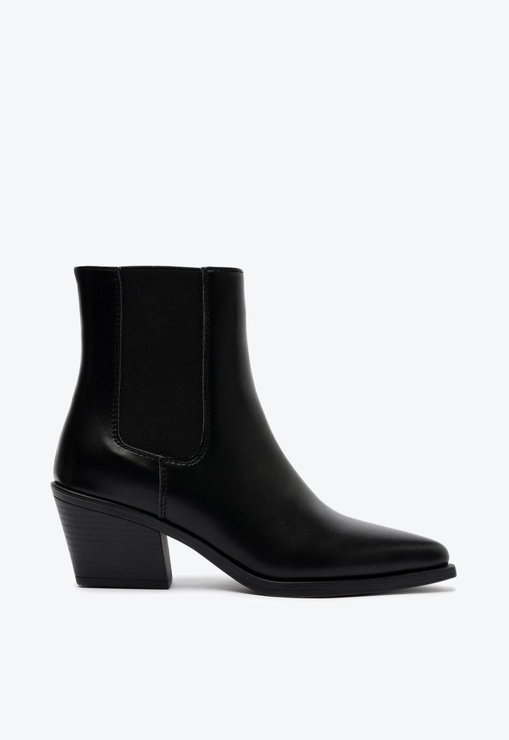 Bota Salto Bloco Chelsea Preta