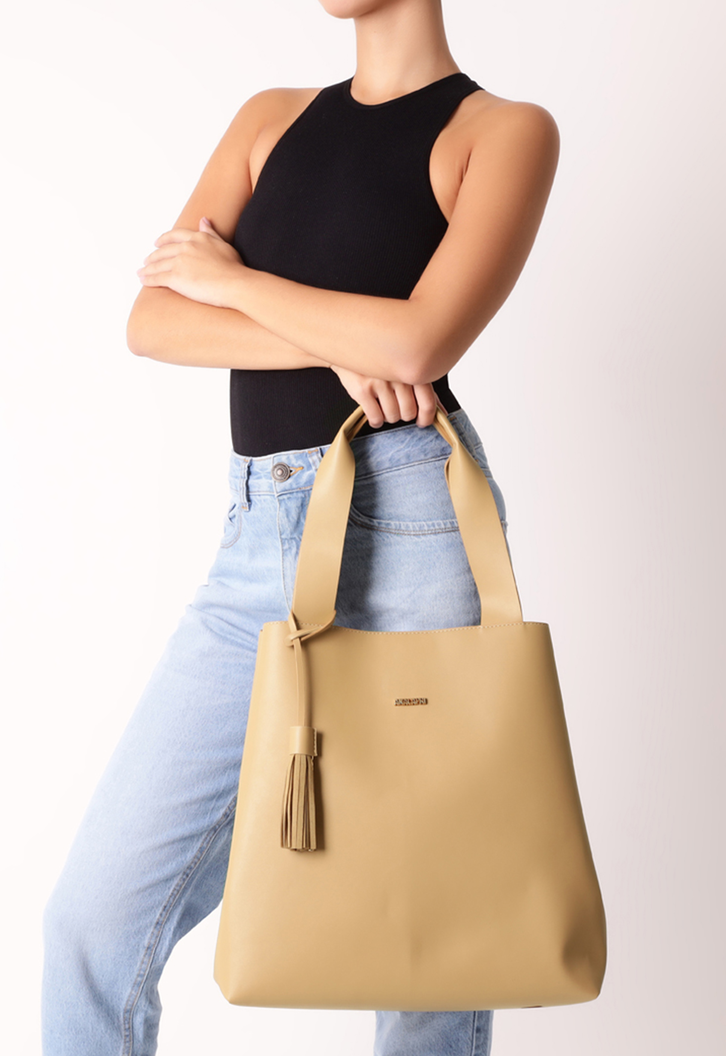 Bolsa Shopping Bege Anacapri Maxi Barbicacho