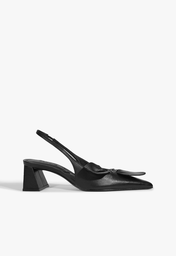 Slingback Rhonda Mid Couro Preto