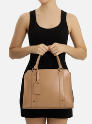 Bolsa Tote Bege Couro Piazza Grande