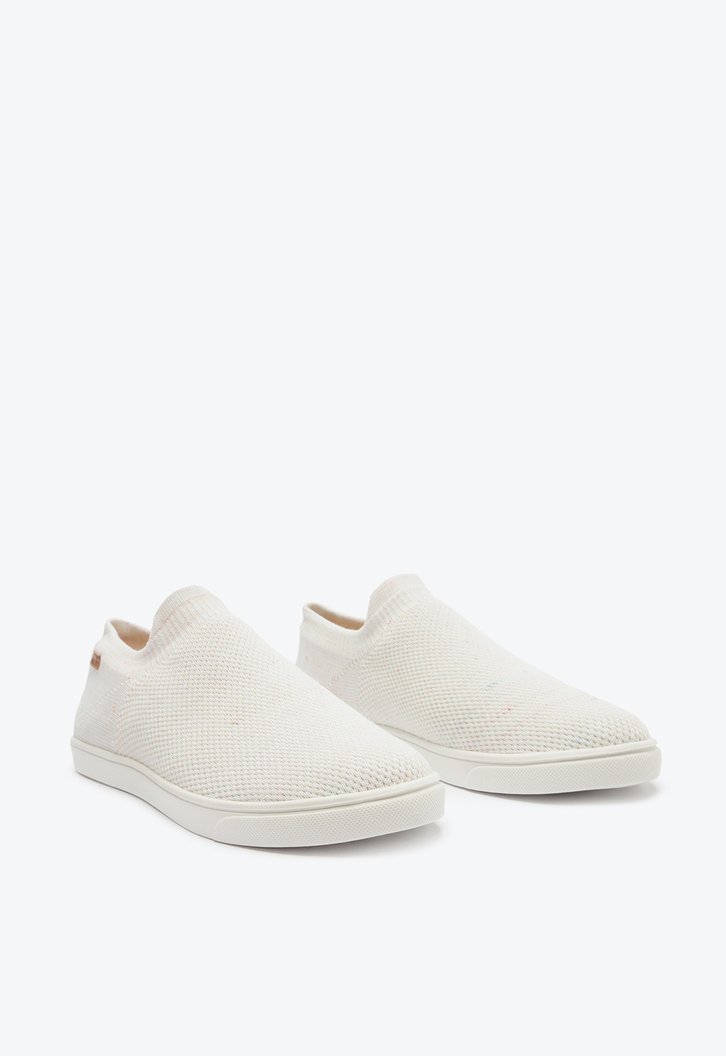 Tênis Slip On Branco Anacapri Knit Mono