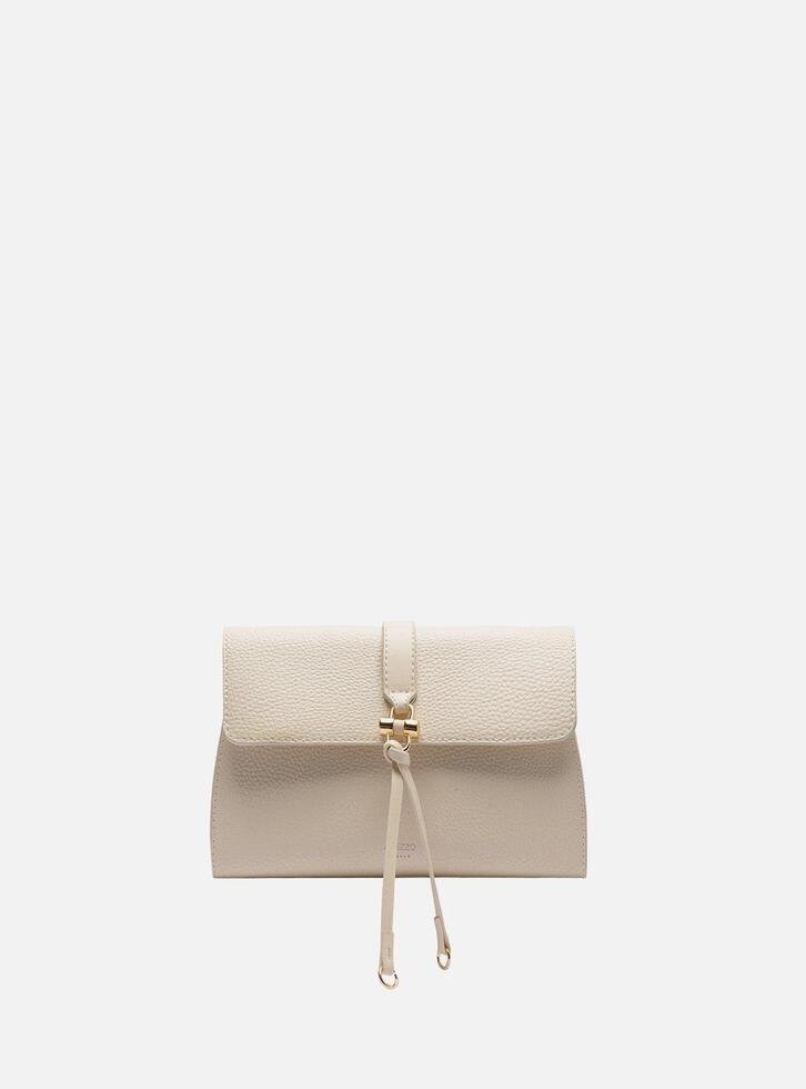 Bolsa Tiracolo Off White Pequena Metal Tiras Frontais