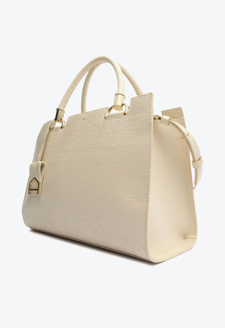 Bolsa Tote Off-White Arezzo Couro Abraccio Grande