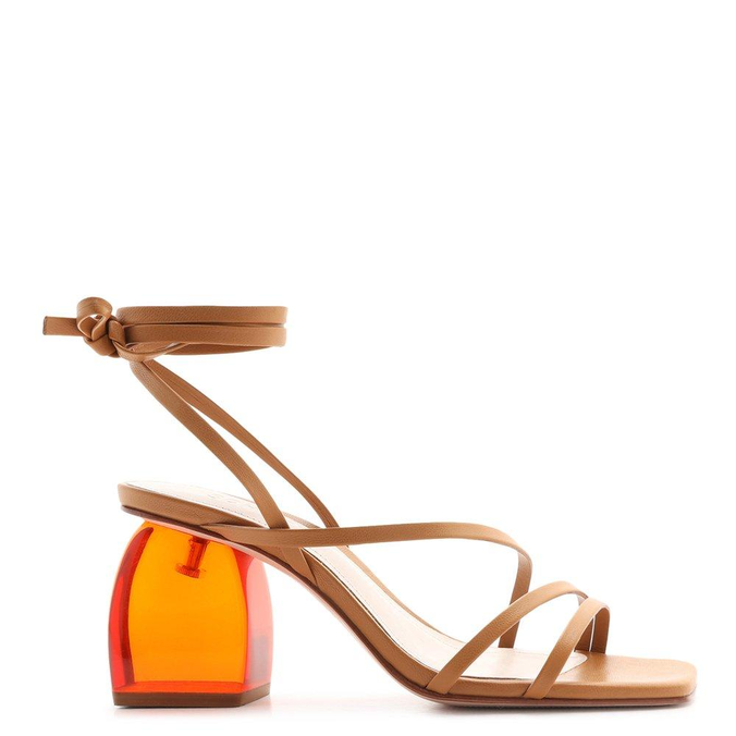 Compre Sandália Salto Bold Acrilic Laceup Neon Schutz Online