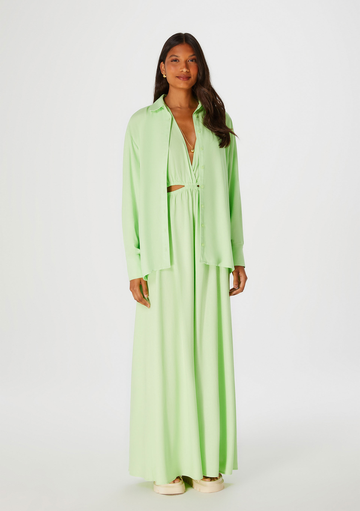 Camisa Verde Hering Manga Longa Ampla