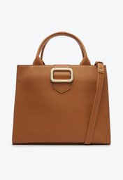 Bolsa Tote Marrom Anacapri Média Detalhe Fivela