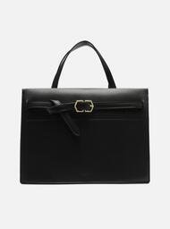 Bolsa Tiracolo Preta Arezzo Grande Fivela