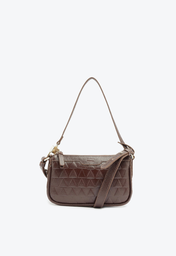 Bolsa Tiracolo Marrom Schutz Média Triangle Grained Couro