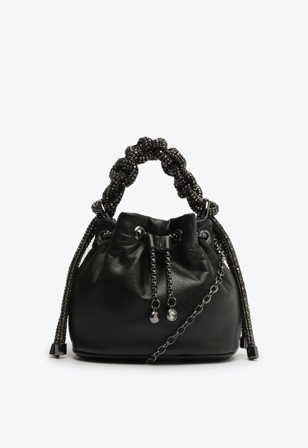 Bolsa Bucket Preta Schutz Média Couro | ZZ MALL