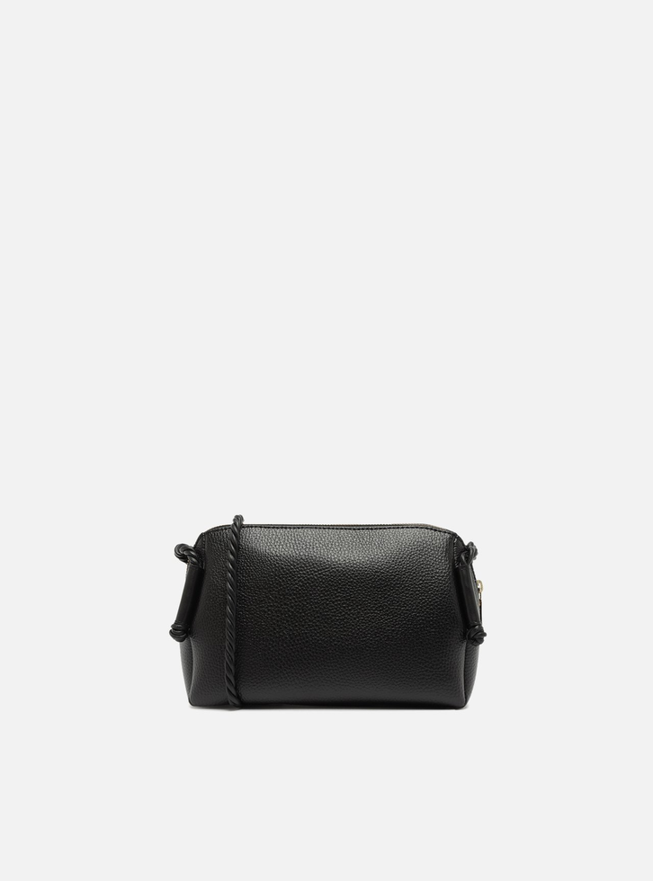 Bolsa Tiracolo Preta Arezzo Giorno Pequena Alça Trançada | ZZ MALL