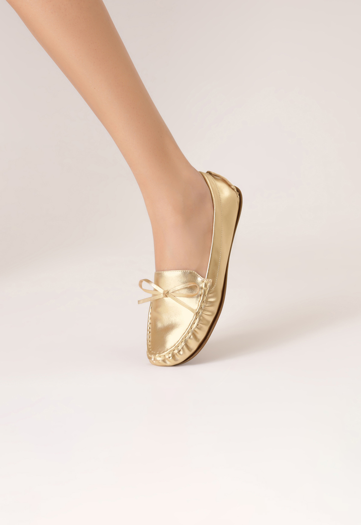 Mocassim Dourado Anacapri Acamurçado Lana