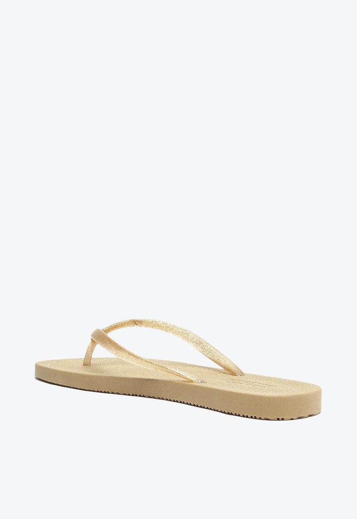 Chinelo De Dedo Dourado Brizza Tira Metalizada