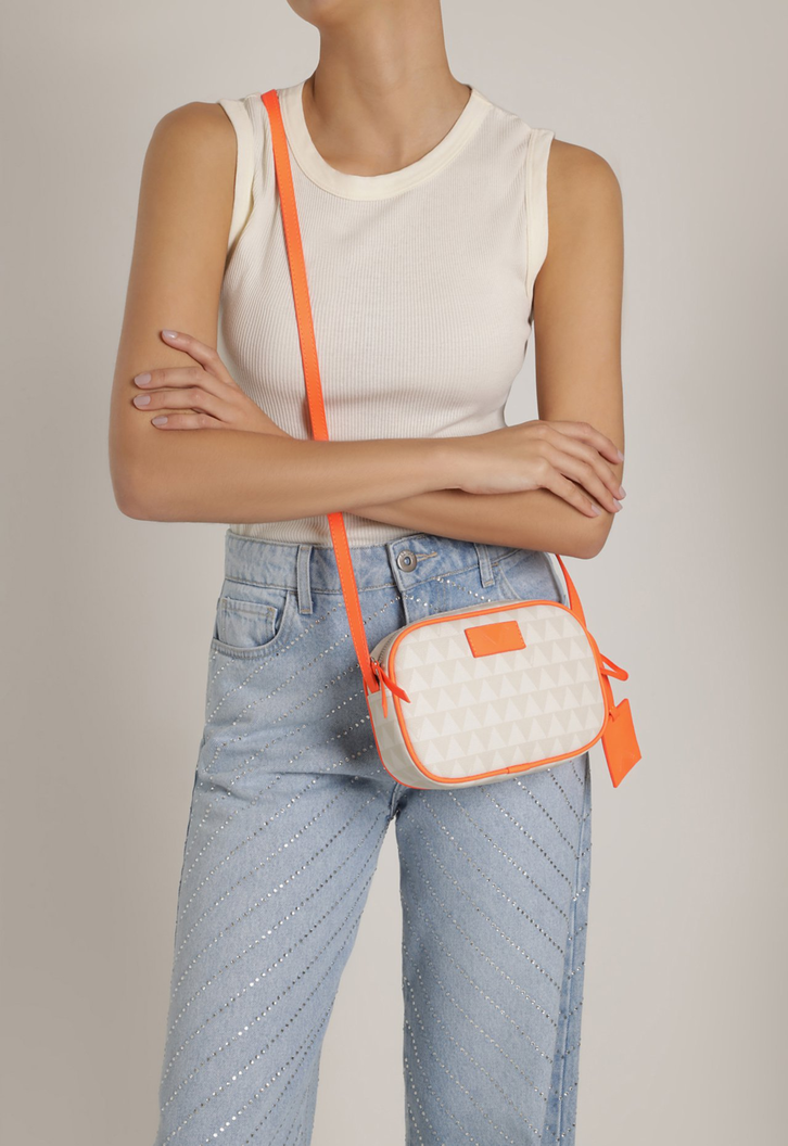 Bolsa Off-white E Laranja Schutz Transversal Triângulo