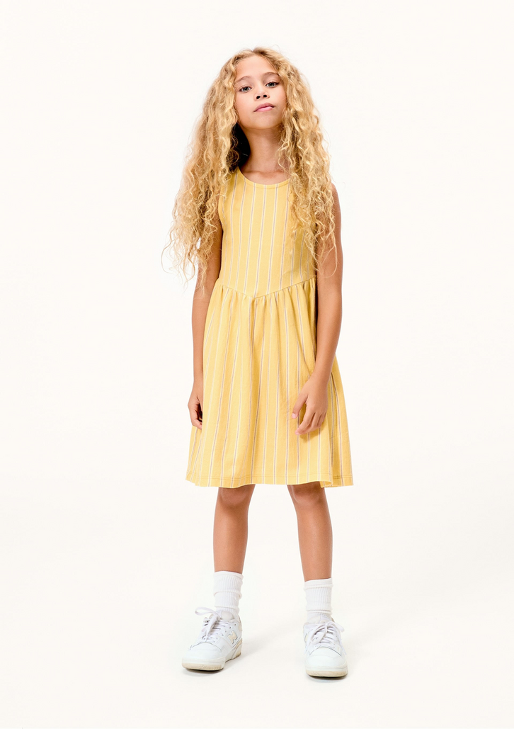 Vestido Hering Infantil Amarelo Fio Tinto Evasê