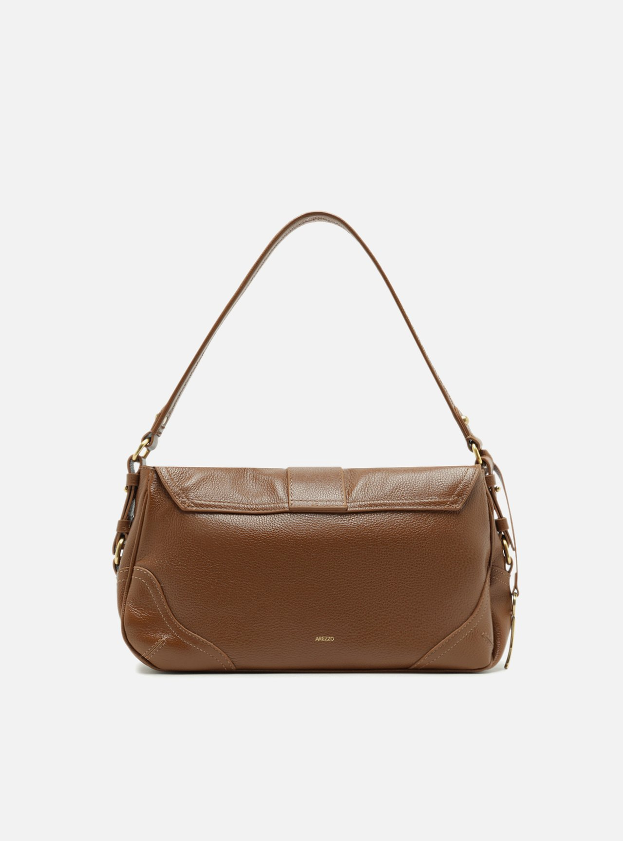 ココ様 Bolsa Tiracolo Caramelo Couro Média Cadeado | ZZ MALL