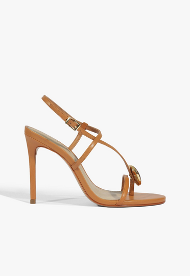 サール Sandália Salto Alto Azure Couro Laranja | ZZ MALL