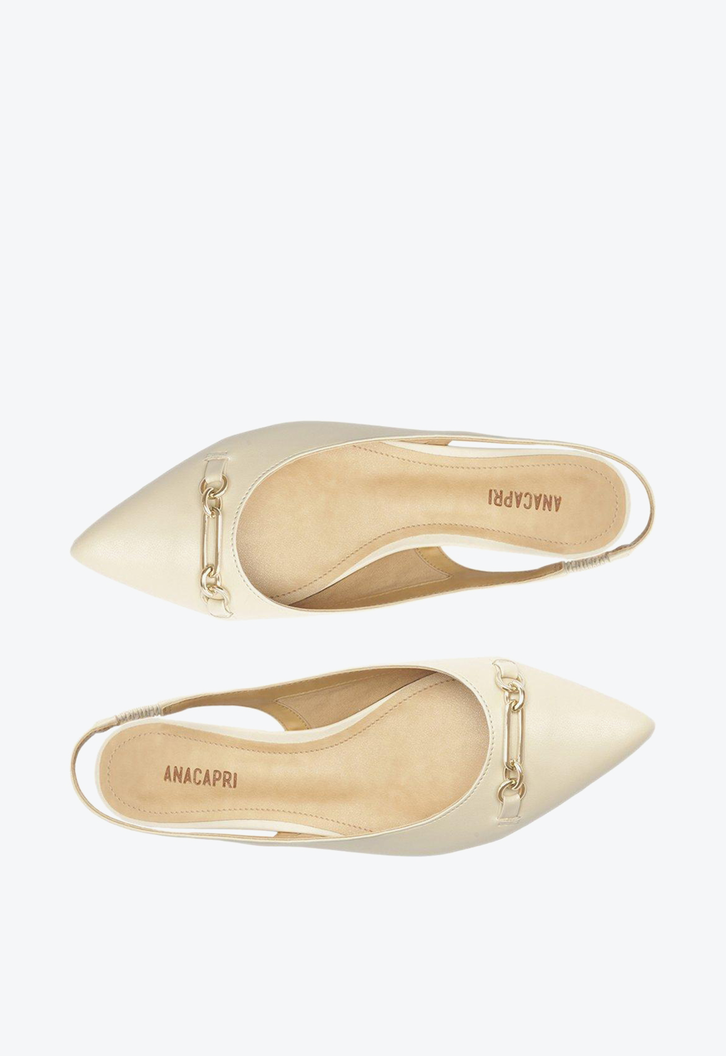 Sapatilha Branca Anacapri Slingback Bico Fino Classy