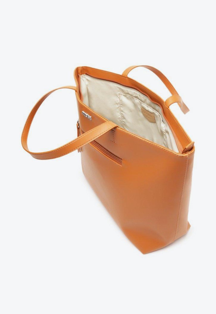 Bolsa Shopping Marrom Anacapri Zíper Grande