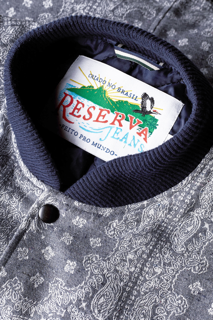 Jaqueta Azul Reserva Bomber Jacquard Bandana