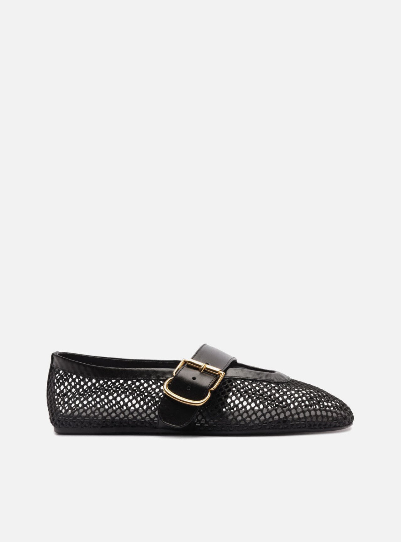 Sapatilha Preta Tela Fivela Dourada | ZZ MALL