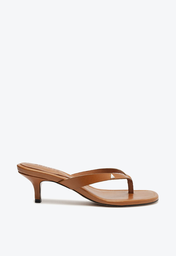 Chinelo Marrom Schutz Salto Fino Couro