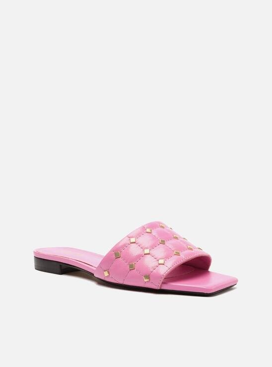RASTEIRA ROSA AREZZO SLIDE MATELASSÊ TACHAS