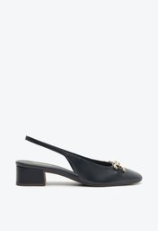 Sapatilha Slingback Bico Quadrado Bridão Azul