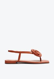 Sandália Laranja Anacapri Slim Flor Damasco