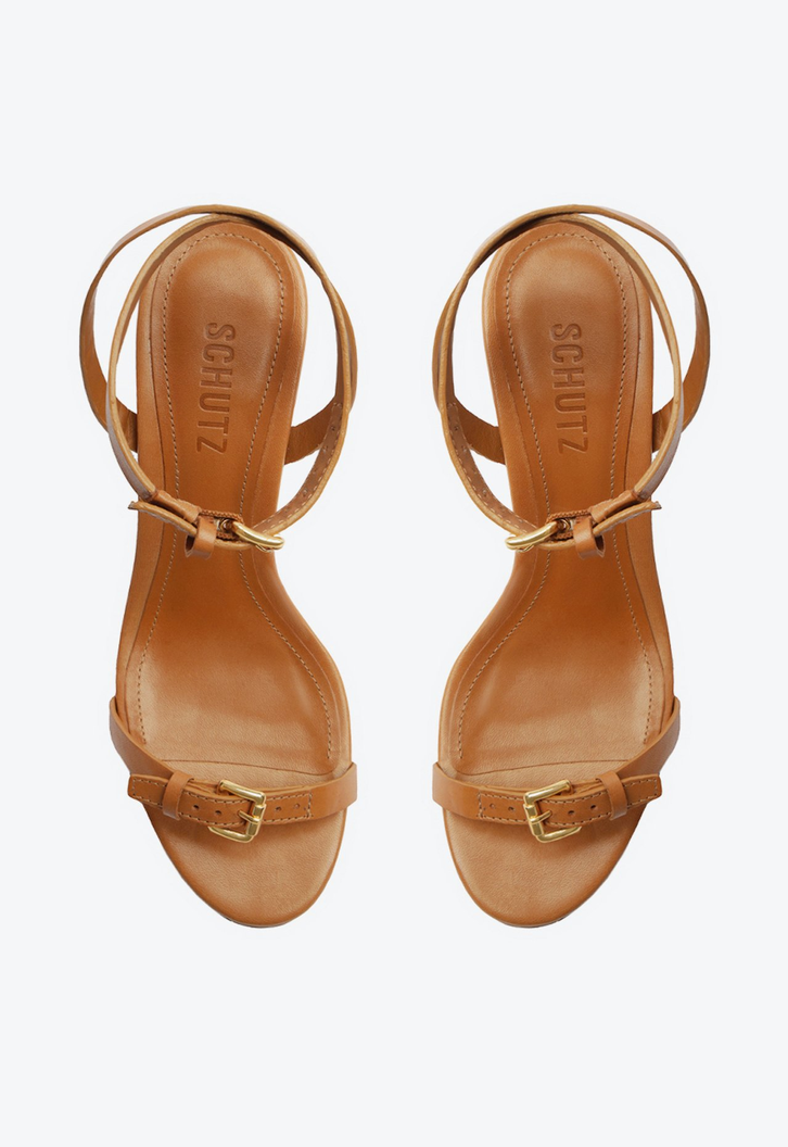 Sandália Marrom Schutz Aurora Block | ZZ MALL