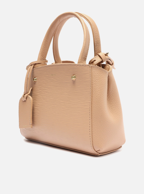 Bolsa Tote Nude Couro Bella Pequena True Sand