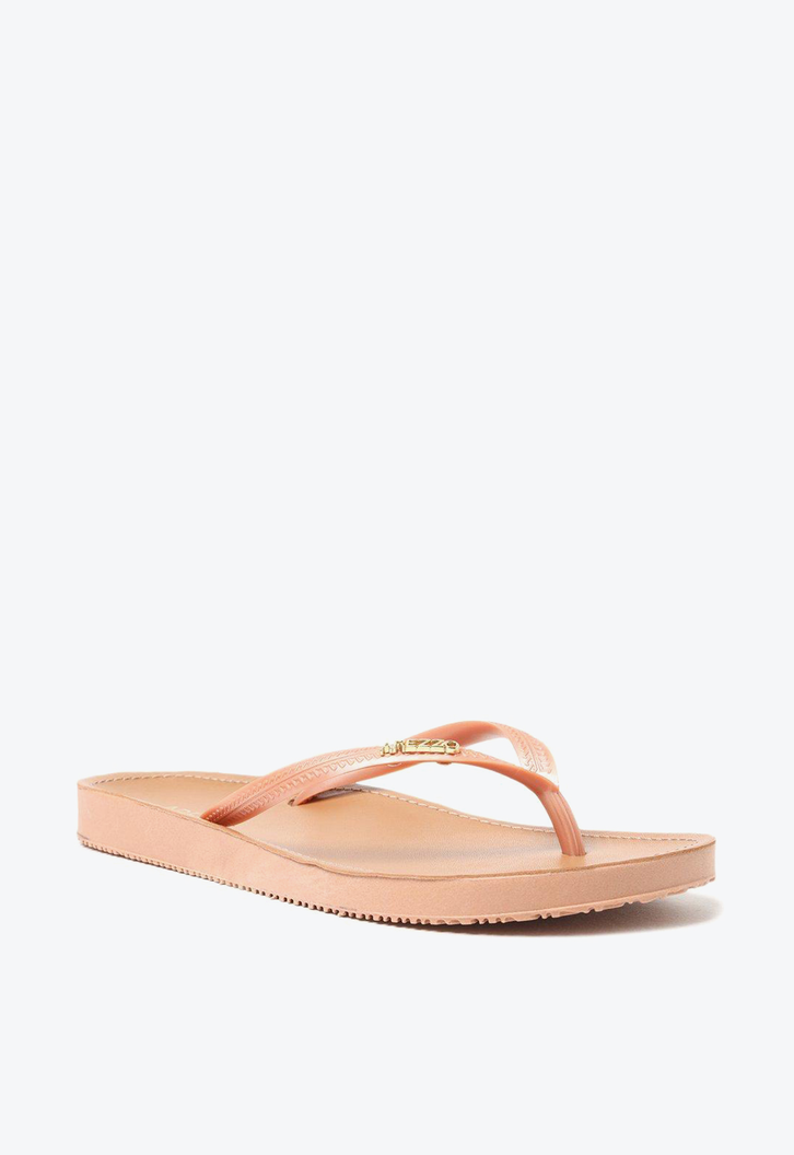Chinelo Metalizado De Dedo Rosé Brizza