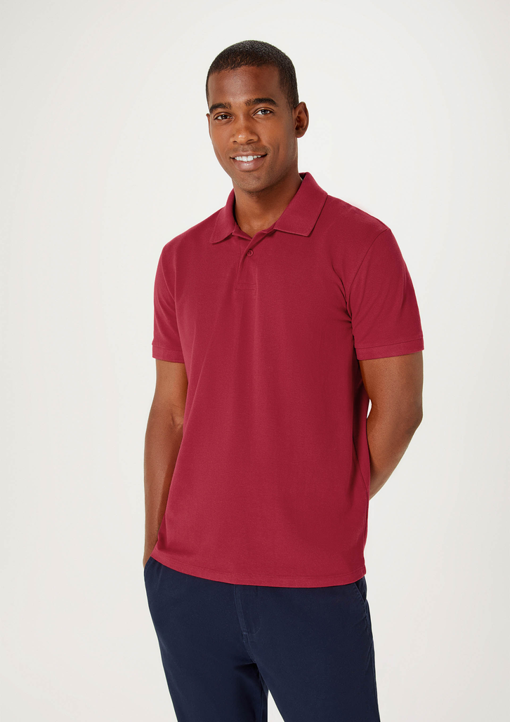 Camisa Polo Básica Vermelha Hering Manga Curta Em Piquet