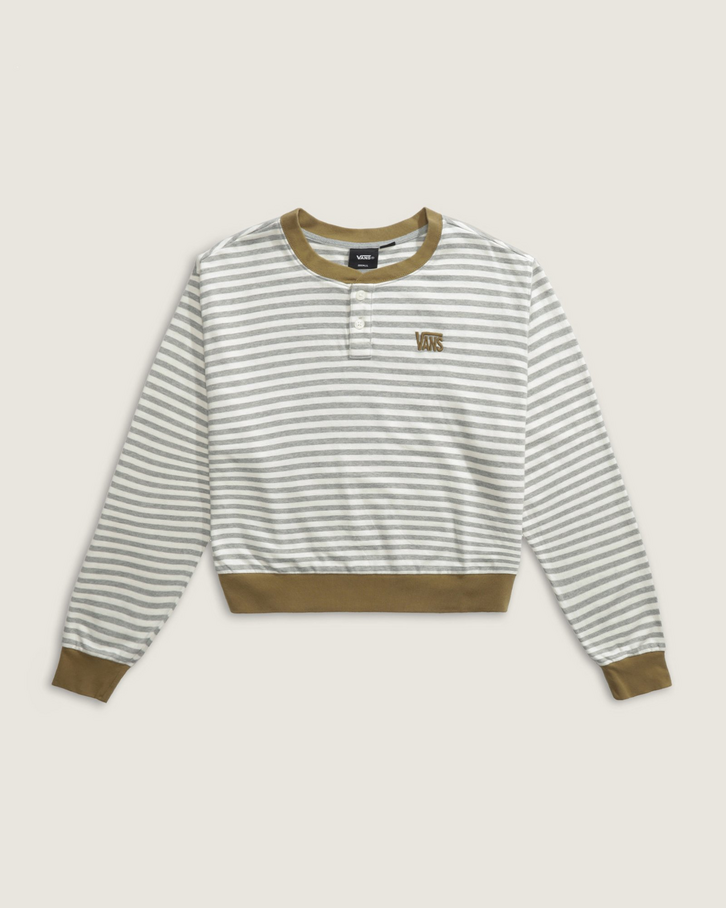 Moletom Molly Henley Pullover Marshmallow Cement Heather