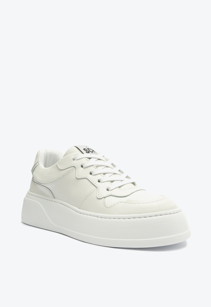 T nis Plataforma Cyber Couro Camur a Branco ZZ MALL