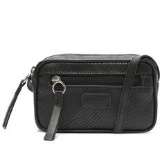Crossbody Anacapri Preta Snake Zíper Frontal