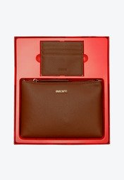 Kit de Bolsa Tiracolo Média e Porta Cartão Marrom | ZZ MALL