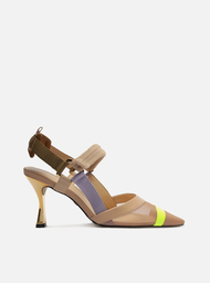Scarpin Bege Arezzo Color Bico Fino Aberto Sport