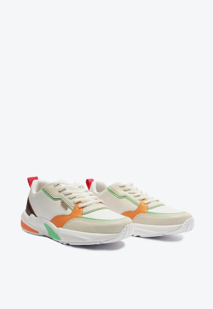 Tênis Branco E Multicolor Anacapri Sporty Recortes
