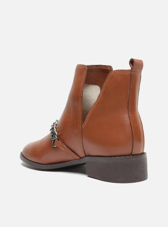 BOTA CURTO MARROM AREZZO CANO CORRENTE
