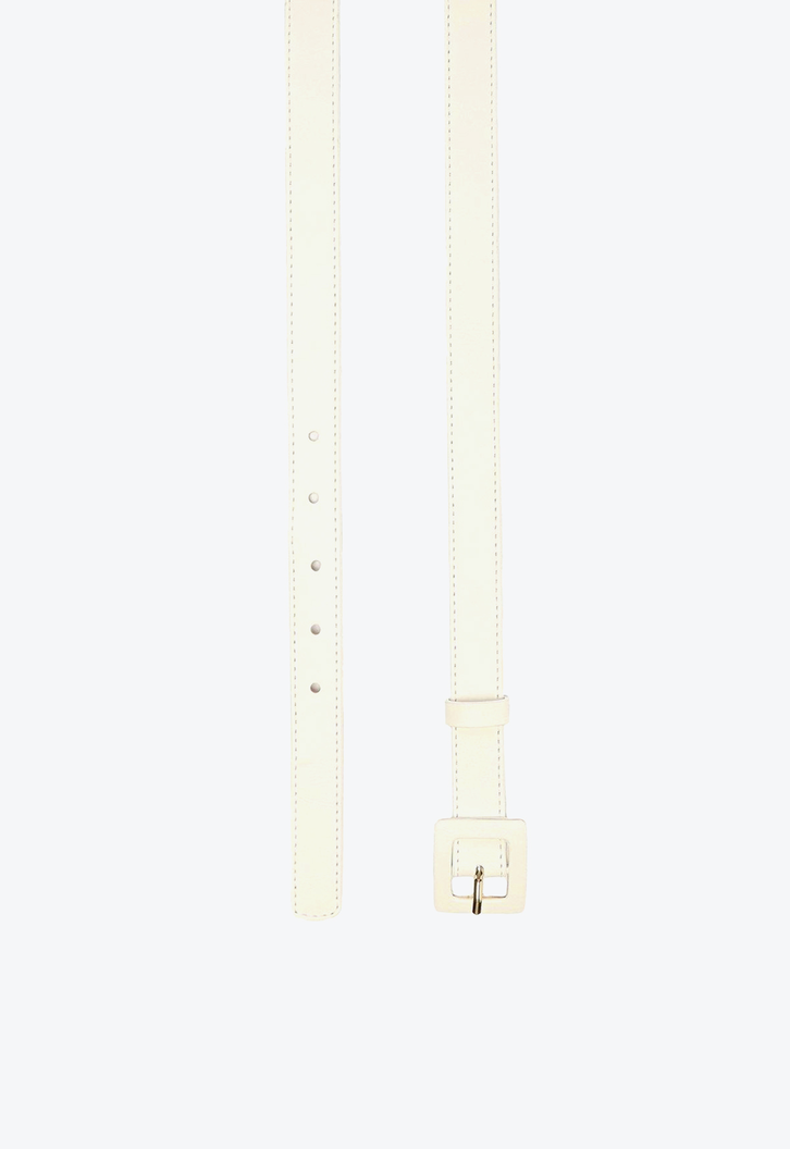 Cinto Branco Arezzo Couro Jane Fino