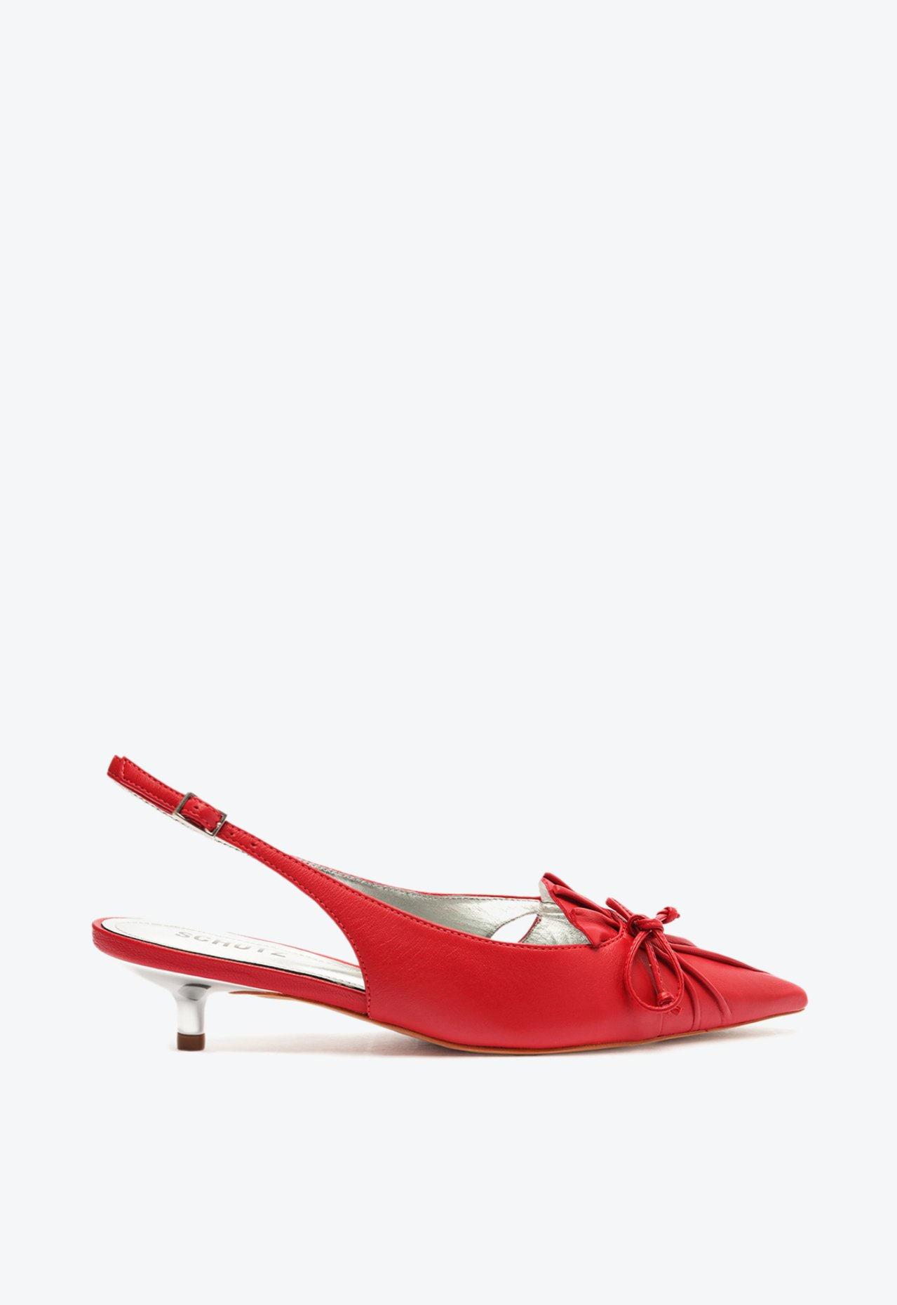 Sapato Scarpin Schutz Slingback Couro Laço Vermelho | ZZ MALL