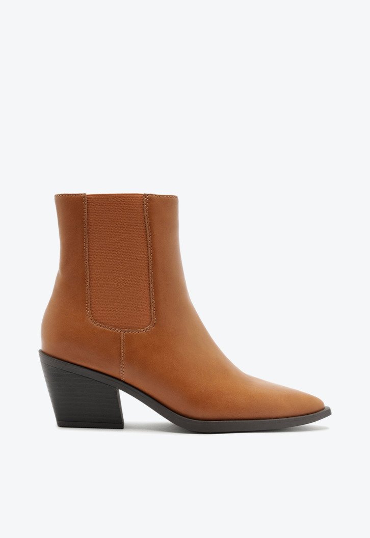 Bota Salto Bloco Western Marrom Caramelo